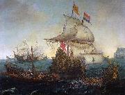 Hendrik Cornelisz. Vroom, Dutch ships ramming Spanish galleys off the English coast, 3 October 1602